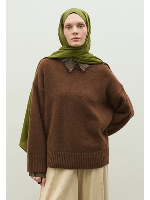 Fresh Scarfs Nara Pamuk Floş Jakarlı Şal Orman