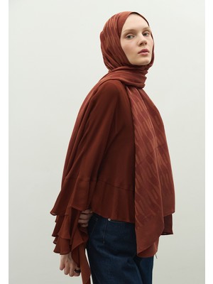 Fresh Scarfs Nara Pamuk Floş Jakarlı Şal Kiremit