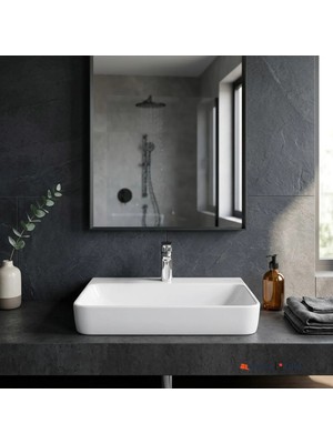 Kale Zero 2.0 60x45 Cm Dikdörtgen Tezgah Üzeri Lavabo
