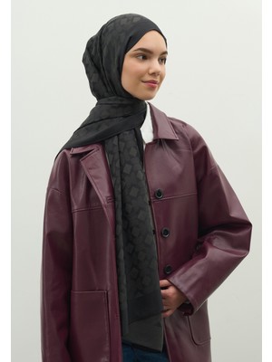 Fresh Scarfs Oslo Pamuk Floş Jakarlı Şal Antrasit