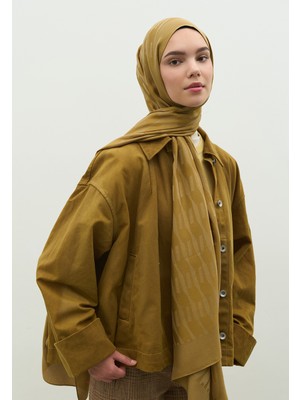 Fresh Scarfs Nara Pamuk Floş Jakarlı Şal Sahra