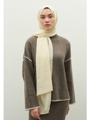 Fresh Scarfs Monogram Pamuk Floş Jakarlı Şal Tereyağı