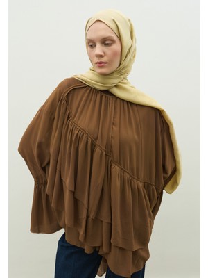 Fresh Scarfs Oslo Pamuk Floş Jakarlı Şal Kum