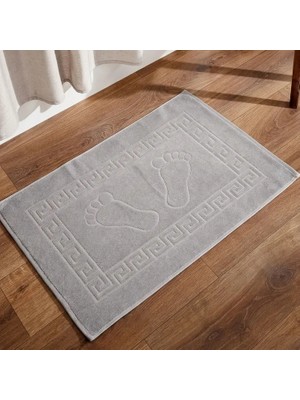 Botti Home Premium %100 Pamuklu Ayak Havlusu | Jakarlı Ayak Izi Desenli Banyo Ayak Havlusu | Yüksek Emici Yumuşak Banyo Havlusu 50 x 70 cm | Modern Ev Tekstili Banyo Ayak Havlusu