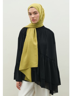 Fresh Scarfs Nara Pamuk Floş Jakarlı Şal Tatlı Sarı