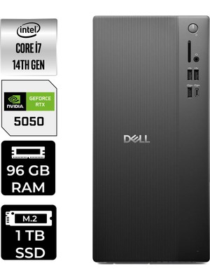 Dell Pro Tower Essential QVT1260 Core I7 14700 Rtx 5050 8gb 96GB Ram 1tb SSD Freedos BTO014QVT1260P558 Masaüstü Bilgisayar + Per4 USB Bellek