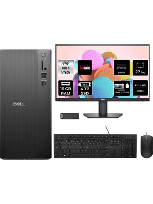 Dell Tower Essential QVT1260 Core I5 14500 Rx 550 4gb 16GB Ram 4tb SSD 27" Fhd Freedos BTO005BQVT1260P964 Masaüstü Bilgisayar + Per4 USB Bellek