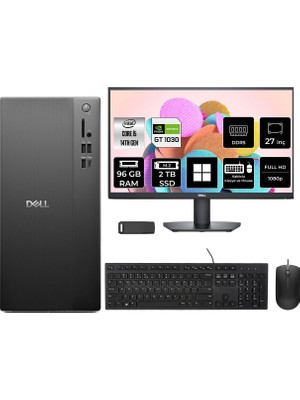 Dell Tower Essential QVT1260 Core I5 14500 Gt 1030 4gb 96GB Ram 2tb SSD 27" Fhd WIN11 Pro  BTO005BQVT1260P1079 Masaüstü Bilgisayar + Per4 USB Bellek