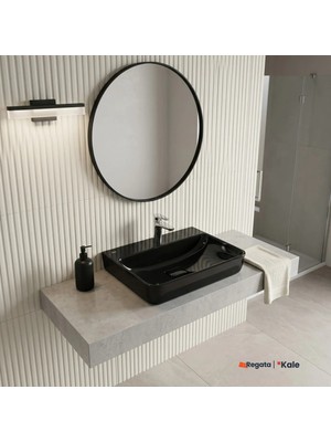 Kale Zero 2.0 60x45 Cm Siyah Dikdörtgen Tezgah Üzeri Lavabo