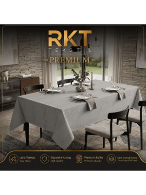 RKT Tekstil Kalın Dokulu Leke Tutmaz Masa Örtüsü
