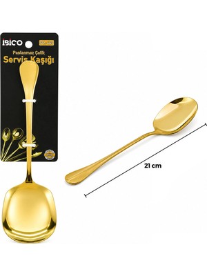 Metal Servis Kaşığı - 21 cm - Gold Renk