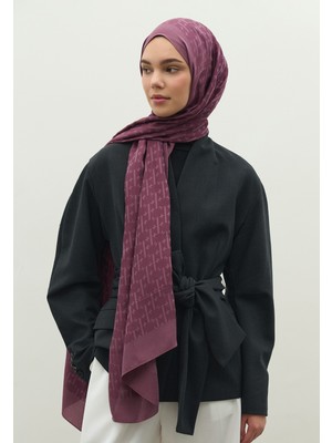 Fresh Scarfs Monogram Pamuk Floş Jakarlı Şal Şakayık