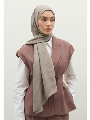 Fresh Scarfs Monogram Pamuk Floş Jakarlı Şal Gümüş