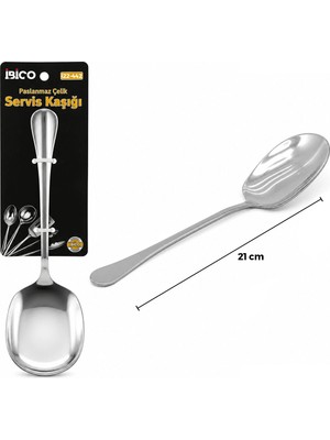 Metal Servis Kaşığı - 21 cm - Krom Renk