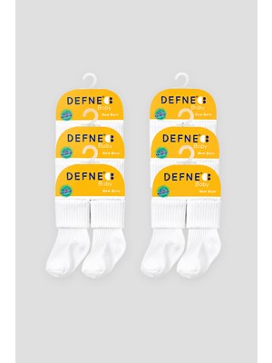 Defne Baby Beyaz Unisex Anti-Bakteriyal Premium Pamuklu Yenidoğan Çorap Seti