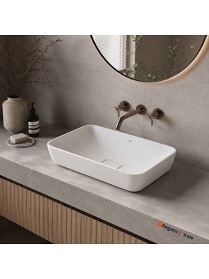Kale Zero 2.0 60x40 Cm Mat Beyaz Dikdörtgen Çanak Lavabo