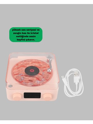 Mestore Retro Saatli Bluetooth Hoparlör – Gece Lambalı Kristal Ses Kalitesi Yeni Nesil
