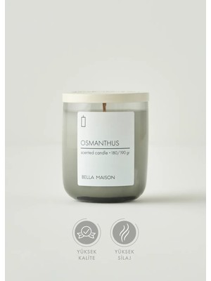 Bella Maison Osmanthus Ahşap Fitilli Dekoratif Soy Wax Mum 1 Adet Karışık Koku Özelliği