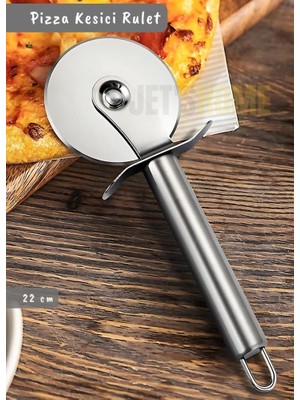 Jet's Home Pizza Kesici Paslanmaz Börek Kesici Çelik Pizza Tatlı Kesici Bıçağı Orta Çap 6,5 cm