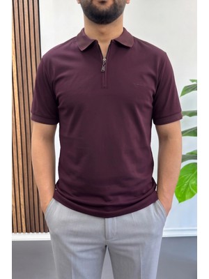 Edwox Erkek Pamuklu Soft Polo Yaka Tişört Bordo EDW500
