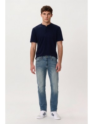 Banny Jeans Erkek Boru Paça Jean Pantolon Mavi