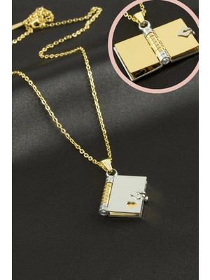 Eco Lounge Kalpli Defter Çelik Kolye
