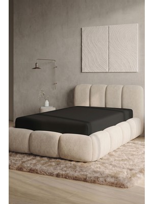 Teohomelinens Maya Süprem Tek Kişilik Lastikli Çarşaf , 90-100X200 cm , Siyah, %95 Pamuk%5 Elastan, 190 Gsm