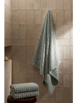 Teohomelinens Phaselis Banyo Havlu Yeşil 2'li Set %100 Pamuk 70X140 cm 670 Gsm