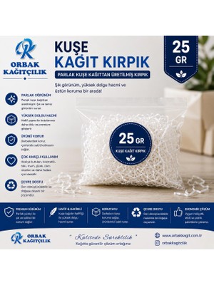 Orbak Kağıt Kuşe Kâğıt Kırpık Dolgu 25 gr | Hediyelik Kutu, Paketleme ve Dekorasyon