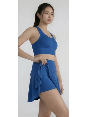 Sea Queen Kadın Günlük Spor Koşu Şortlu Etek Yüksek Bel Toparlayıcı Hızlı Kuruyan Deniz ve Havuz Şortu Bikini Altı Tayt
