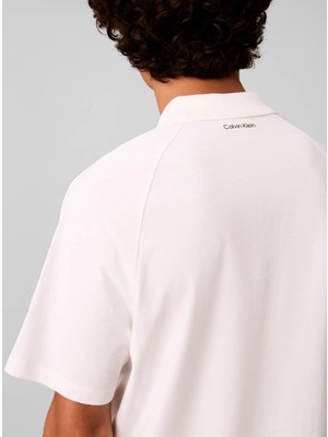 Calvin Klein Erkek Beyaz Calvin Klein Ss 20S Clsc Logo Tap, Yaf Beyaz Erkek Polo