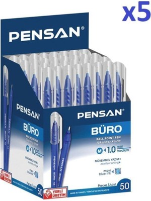 Pensan Büro Tükenmez Kalem 50'li Mavi- 5 Kutu