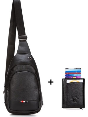 Sannora Bags Unisex Çapraz Askılı Çanta Göğüs Çanta Kulaklık Çıkışlı Omuz Çanta Günlük ve Mekanizmalı Kartlık