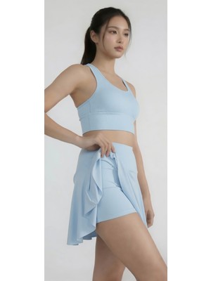 Sea Queen Kadın Günlük Spor Koşu Şortlu Etek Yüksek Bel Toparlayıcı Hızlı Kuruyan Deniz ve Havuz Şortu Bikini Altı Tayt