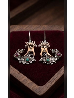 Aykat Şahmeran Küpe Gümüş Telkari Şahmeran Küpe Modeli KUPE-557
