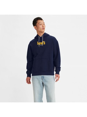 Levi's Levis Relaxed Graphic Erkek Lacivert Kapüşonlu Sweatshirt A2639-0021