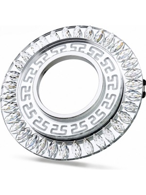 2 Adet Noas YL65 1757 Flora LED Çerçeveli 4000K + Mavi Yuvarlak Kristal Cam Spot
