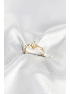 Nemere Gold Renk Vintage Model Zirkon Taşlı Yüzük TJ-BYK4187