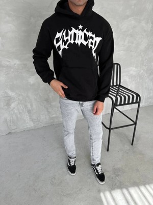 Beruflic Unisex Üç Iplik Kapşonlu Baskılı Sweatshirt