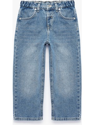 Koton Yıldız Detaylı Pamuklu Cepli Loose Fit Denim Pantolon
