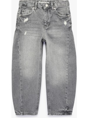 Koton Pamuklu Rahat Kesim Cep Detaylı Barrel Denim Pantolon