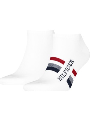 Tommy Hilfiger Tab Sock 2 Pack White Pamuklu Patik Bilek Çorap 2 Li Pkt Beyaz