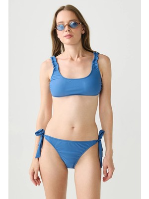 C&city Fırfır Askılı Bikini Takım 2527 Mavi