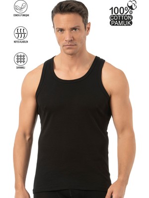 Özkan Underwear Özkan 0113 Erkek %100 Pamuklu Ribana Esnek Yumuşak Kalın Askılı Atlet