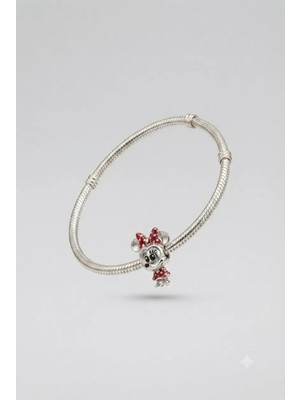Kadın Minnie Mouse Gümüş Charm