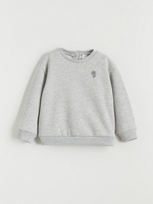 Lc Waikiki Yeni Sezon Bisiklet Yaka Çiçekli Kız Çocuk Kalın Sweatshirt