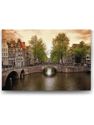Amsterdam Kanal Tablosu - 75X50CM