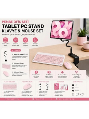 Jolita Nubia Red Magic Nova 11'' Uyumlutablet Pc Standı Kablosuz Klavye ve Mouse Ergonomik Çalışma Seti