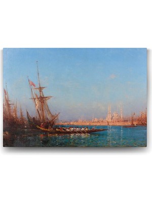 Felix Ziem - View Of Istanbul Tablosu - 45X30CM