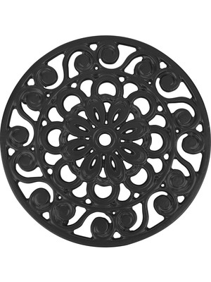 Dekoratif Dökme Demir Metal Trivet (Siyah)